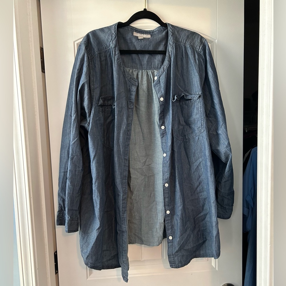 Woman Within Jean Button Shirt